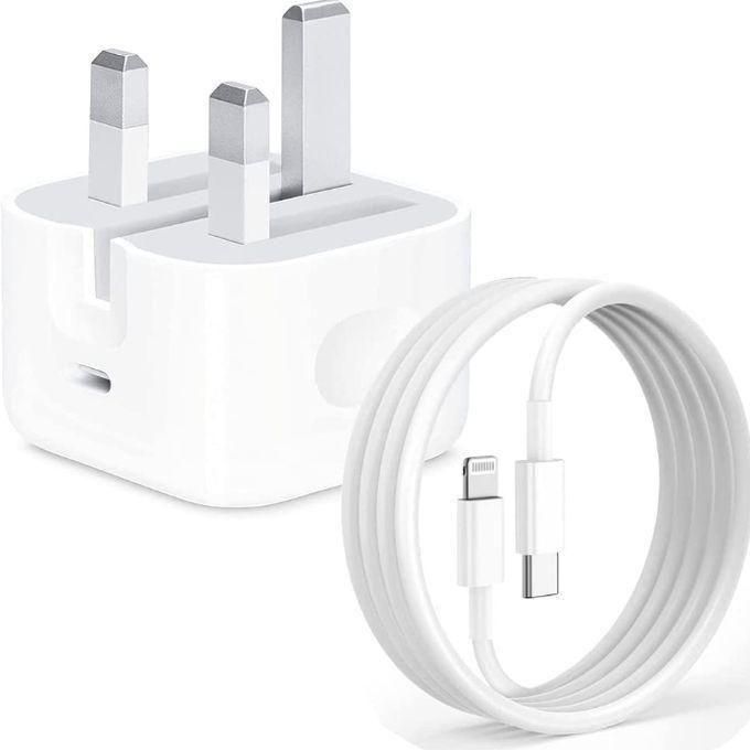 25W USB C Fast Charger for iPhone with USB C to Lightning Cable and PD Type C Power Adapter for iPhone 14, 13, 12 Pro Max/Mini, 11, XS, XR, X, 8 Plus, and iPad - White
