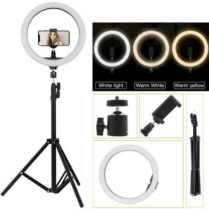 12-Inch LED Ring Light Set with Adjustable Tripod and Phone Holder – Ideal for Content Creators, Vloggers, and Professionals