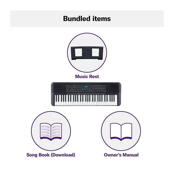 Yamaha PSR-E273Y Digital Keyboard with Adapter – Black