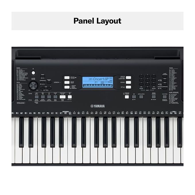 Yamaha PSR-E373Y Black Musical Keyboard with Adapter