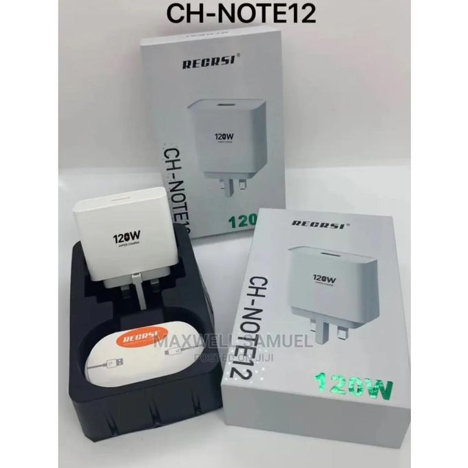 Recrsi Ultra-Fast 120W Charger for All Type-C Phones – White