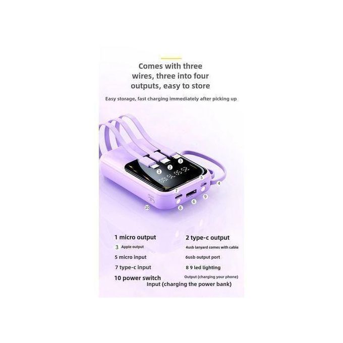 TiLECC TC8511 Compact Mini 4-Wire 20,000 mAh Digital Display LED Portable Power Supply — product view 2