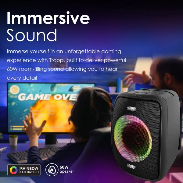 Vertux 60W Wireless Gaming Speaker with Immersive Audio