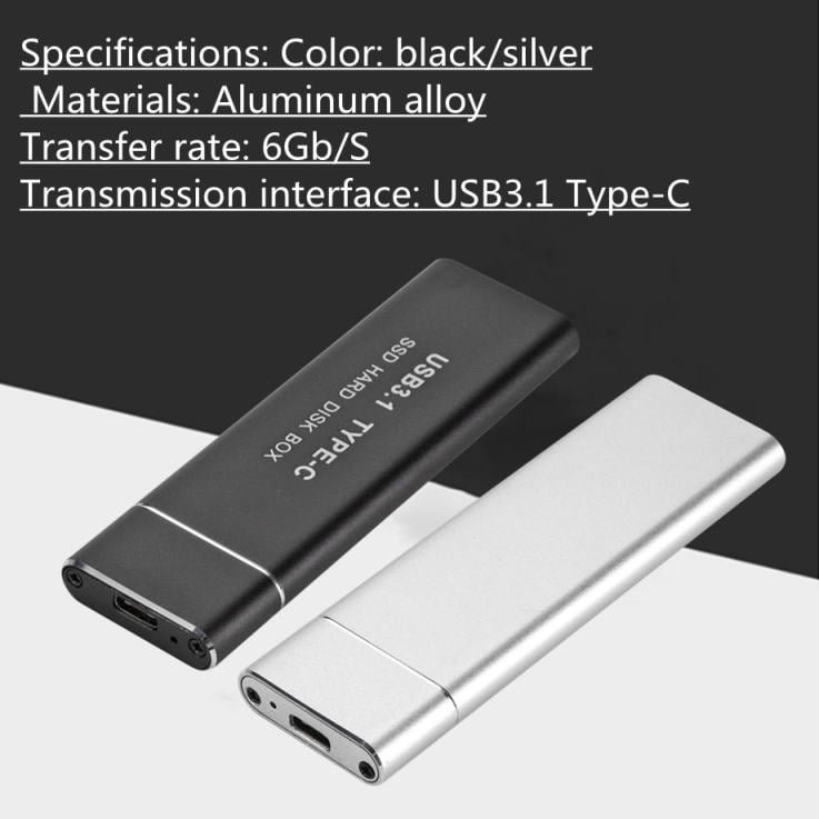 Buy USB 3.1 Type-C to M.2 NGFF SSD Mobile Hard Drive Disk Box 6Gbps External Enclosure Case for m2 SATA SSD USB 3.1 in Kumasi