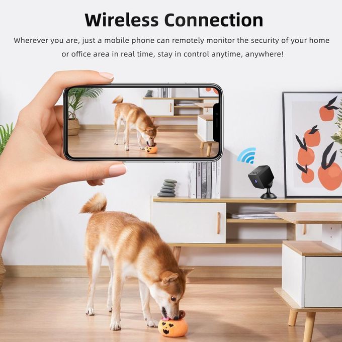 Compact Hidden Wireless WiFi Spy Camera with Motion Detection and Night Vision, Featuring Built-in Battery for Nanny Surveillance
