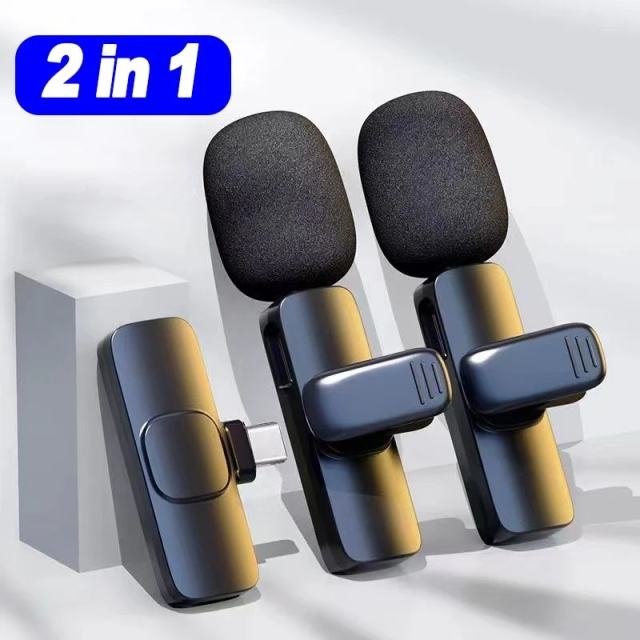 Buy Portable Wireless Lavalier Microphone Mini Audio Video Recording Mic Live Broadcast Gaming Phone Mic for iPhone Android in Kumasi