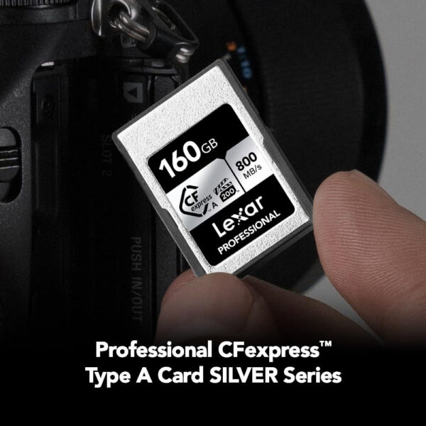Lexar Professional 160GB CFexpress Type A Silver Memory Card with Speeds up to 800MB/s