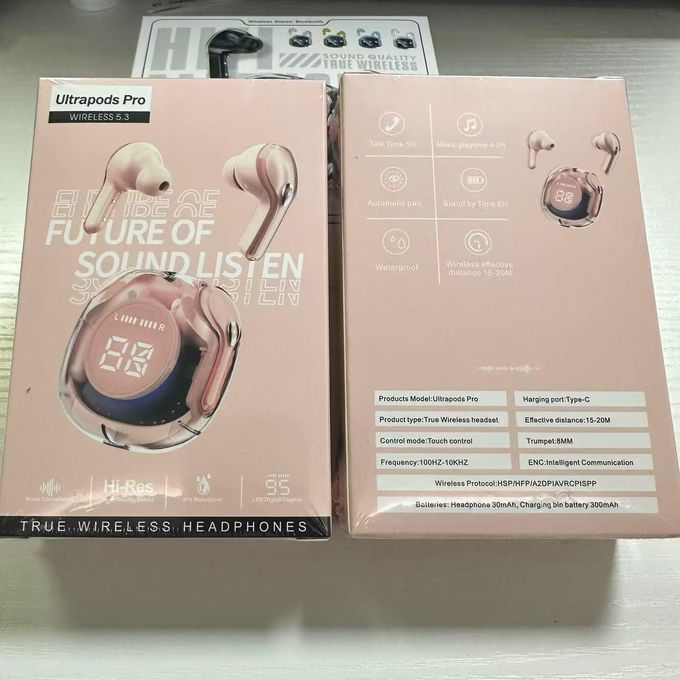 Ultrapods Pro 5.3 Wireless Earbuds with Noise Cancelling – PINK