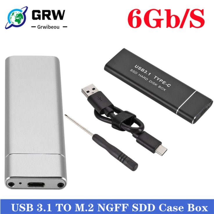 Buy USB 3.1 Type-C to M.2 NGFF SSD Mobile Hard Drive Disk Box 6Gbps External Enclosure Case for m2 SATA SSD USB 3.1 in Kumasi — product view 5