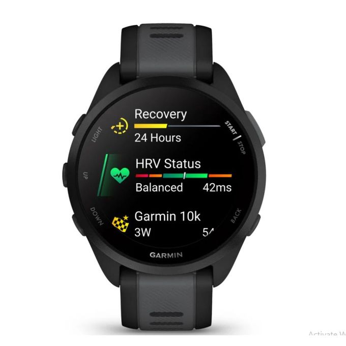 Garmin Forerunner 165 GPS Watch in Black and Slate Grey