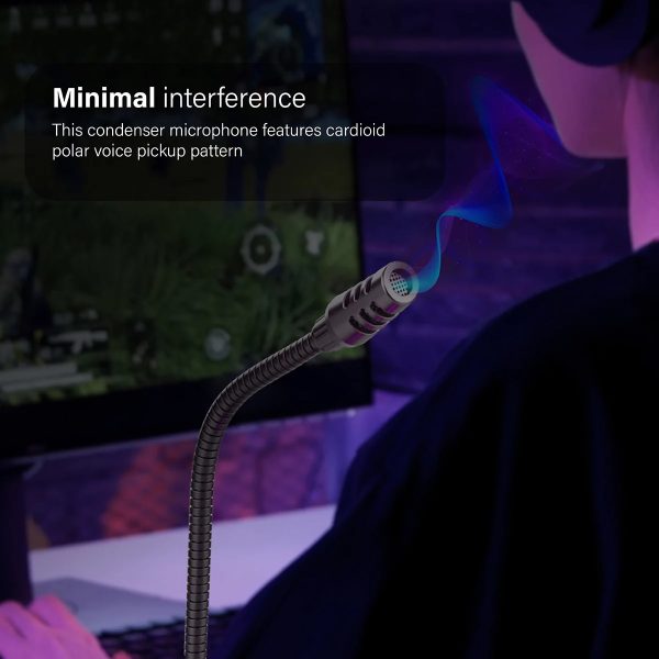 Vertux Ultra-Sensitive Omni-Directional Gaming Microphone with Volume Adjustment
