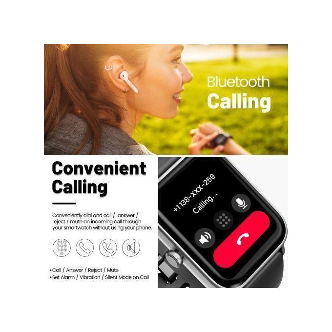Black 1.8” Waterproof Smart Watch for Hikers – Health Monitor, Bluetooth Calling, Fitness Tracker, Notifications, Weather Updates, and 100 Sport Modes — product view 4