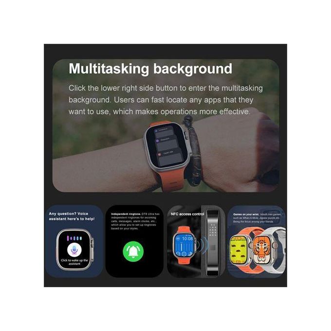 T900 Ultra2 Max Smartwatch featuring a 2.19-inch HD Touchscreen and Bluetooth Calling – Grey