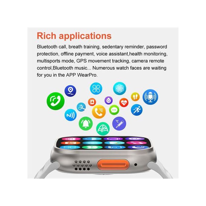 Ultra2 MAX S9 2.2″ IPS HD Full Touchscreen Smartwatch with Bluetooth Calling