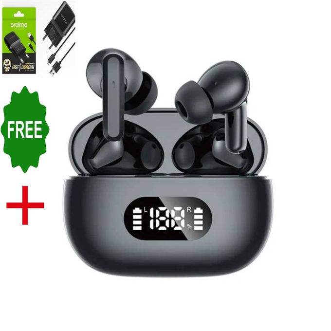 Oraimo F05 True Wireless Bluetooth Earbuds with Complimentary Charger - Black