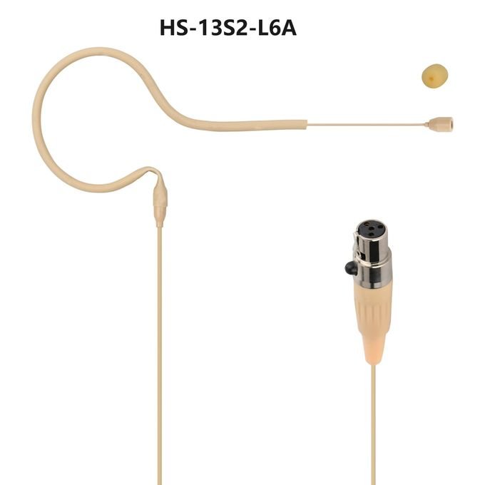 Freeboss HS-13S2-L6A Skin-Toned Single Ear Hook Mini XLR 4-Pin Condenser Microphone for Body-Pack Use