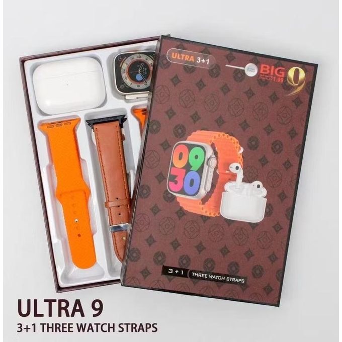 3-in-1 Ultra Smartwatch with Three Multicolor Straps