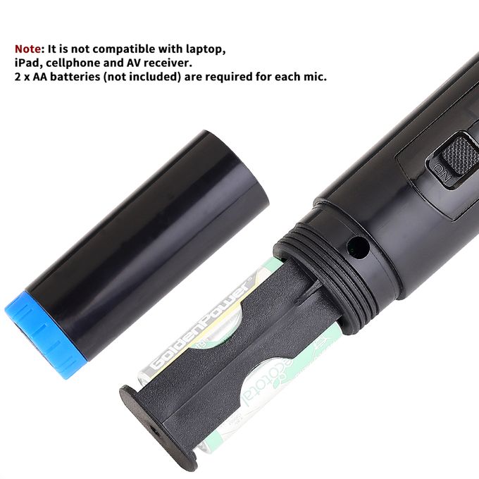 Bomge Black Wireless System with 2 Handheld Microphones