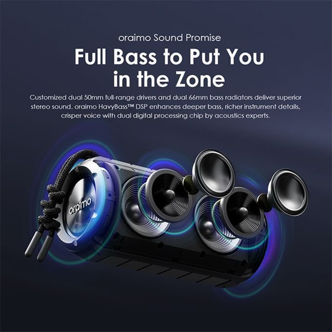 Oraimo Rover 12W Wireless FM Speaker – Black