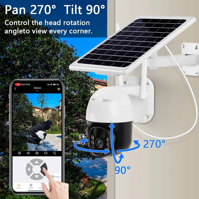 Solar-Powered Outdoor HD Night Vision Security Camera – Waterproof Design