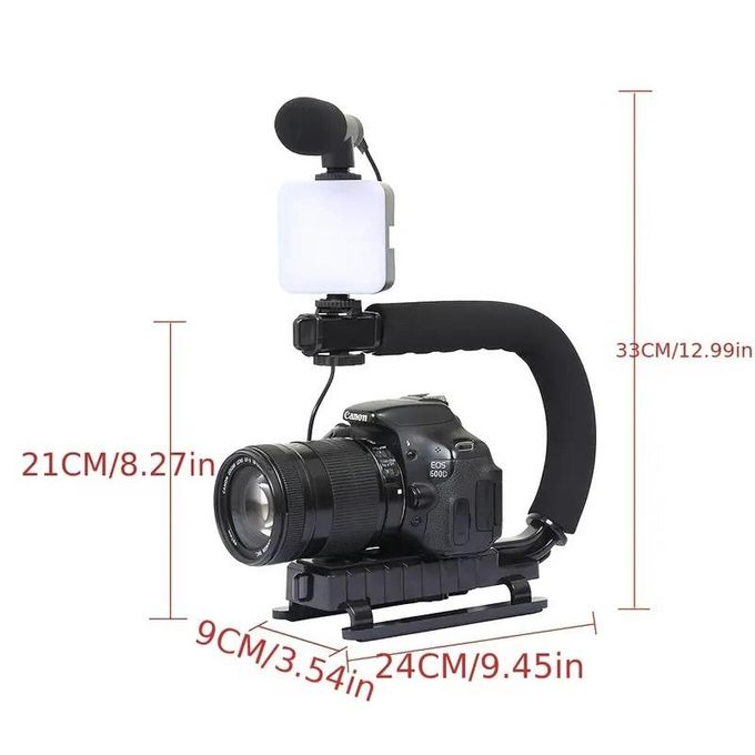 C-Shape Handle Mount Holder for DSLR / Camcorder DV – Black