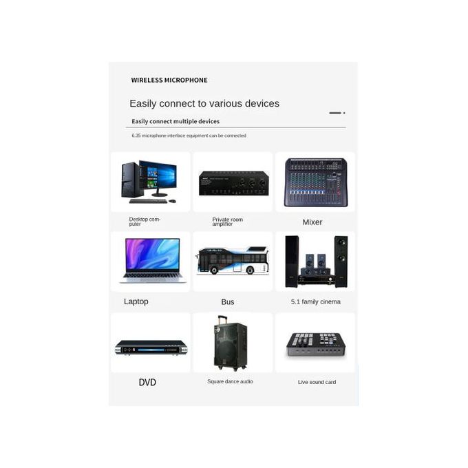 Set of 2 Wireless Microphones for Karaoke Parties and Church Events – Silver — product view 4