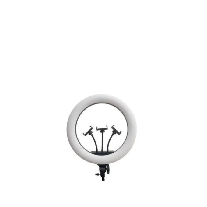 18-Inch Black LED Ring Light with Tripod Stand and Selfie Phone Remote