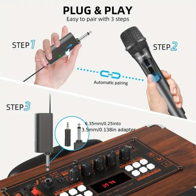 Bomge Dynamic Wireless Microphone System with 4 Channels – Red/Grey in kumasi
