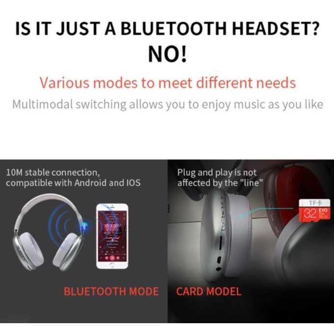 Oraimo P9 Max Waterproof Bluetooth Wireless Headphones in Black – Perfect for Gaming and Stereo Music — product view 3