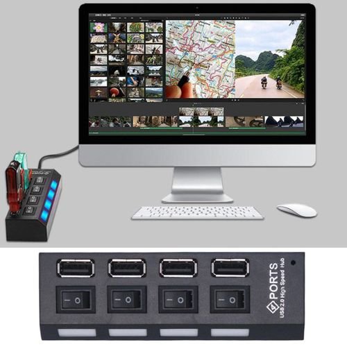 Buy USB Splitter Hub USB 2.0 Docking Station Multiple Expander Black