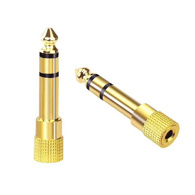 2-Pack Premium 6.35mm Male to 3.5mm Female Audio Adapter - Gold Plated