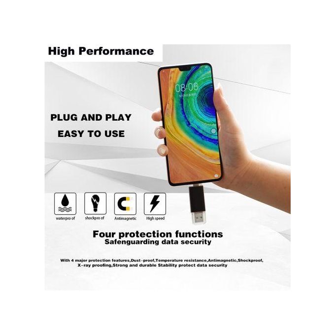 GUEETON 128GB OTG USB Flash Drive – Micro USB and Type C All-in-One Device