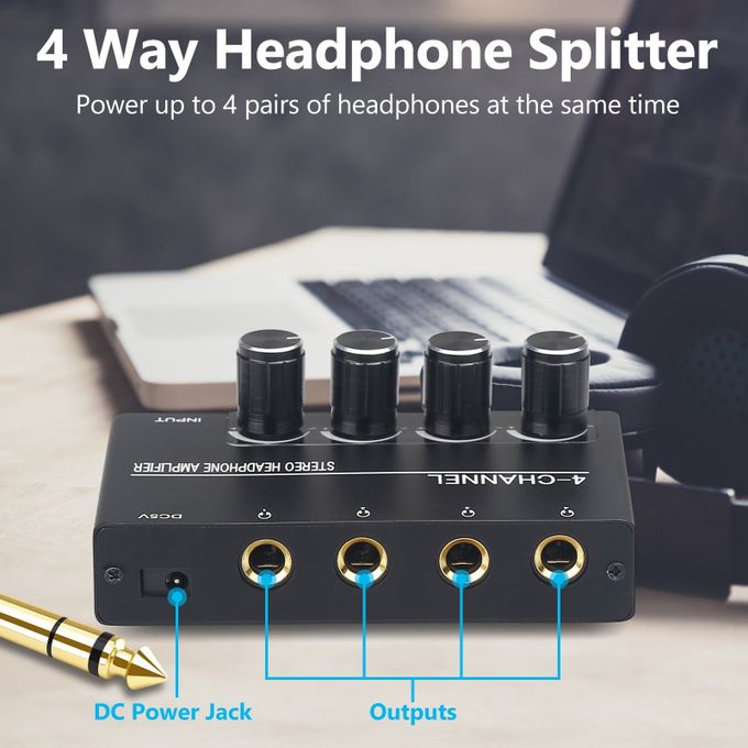 MICROAMP HA400 Ultra-Compact 4-Channel Stereo Headphone Splitter Amplifier — product view 5