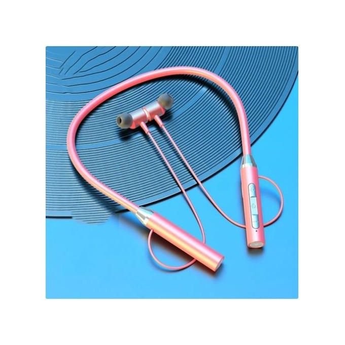 Stereo Noise Cancelling Sports Wireless Bluetooth Neck-mounted Earphone – Pink