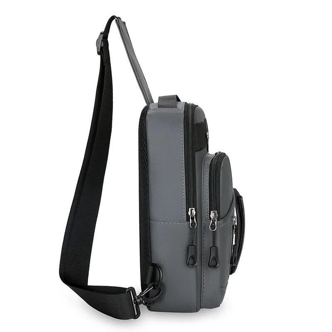 Compact Grey Shoulder Bag for Students – Stylish Men’s Messenger Bag