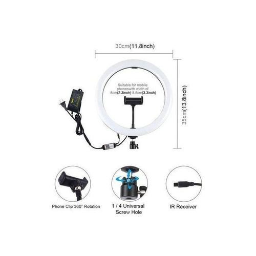Buy Ring Light LED Selfie 8 10 12 14 Inch With Stand Trod Desktop Dimmable Lamp Photo Video Camera Phone Makeup Live Fill in Kumasi
