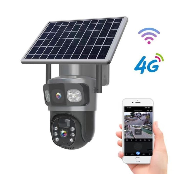 Eseecloud Dual Lens Solar Camera with Rechargeable 4G SIM Card - Black