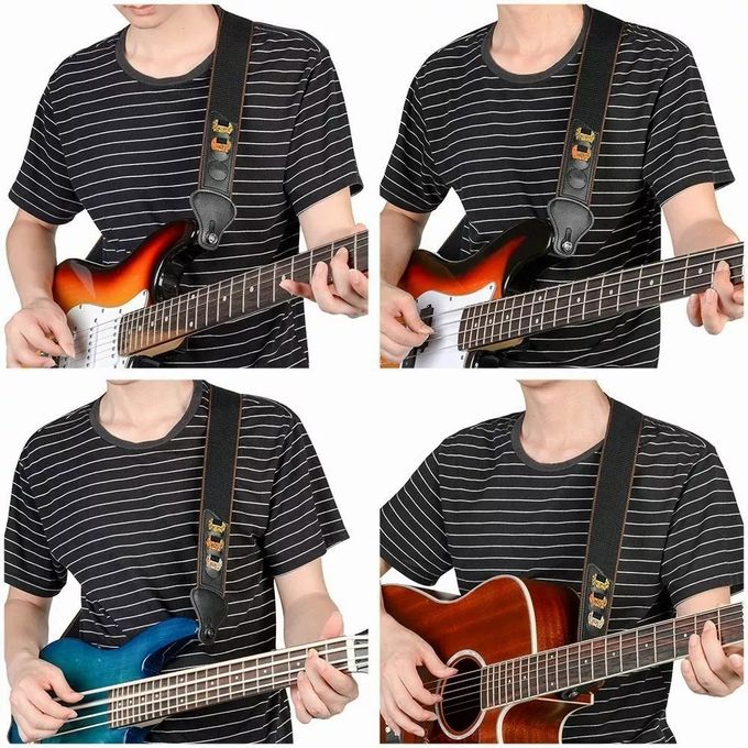 Adjustable Polyester Straps for Electric Guitars, Acoustic Folk Guitars, and Bass Guitars – Guitar Accessories — product view 4