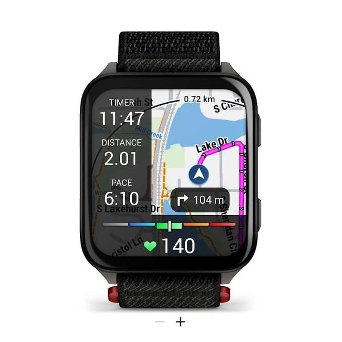 Garmin Venu X1 in Black with Slate Titanium Caseback and Black ComfortFit Nylon Strap