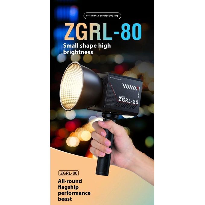 80W LED Video Light Featuring Built-in Rechargeable Battery and Adjustable Color Temperature