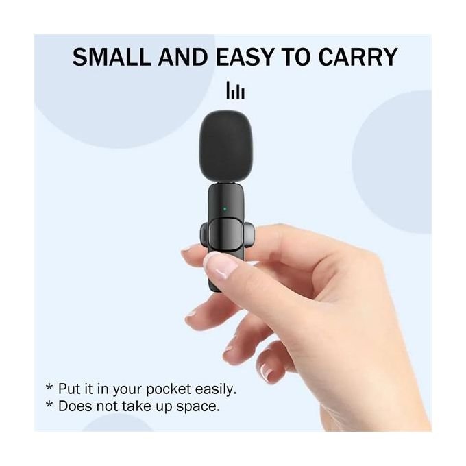 K9 2.4 GHz Dual Wireless Lavalier Microphone for Portable Audio and Video Recording – Compatible with iPhone and Type-C for Mobile Live Broadcast in kumasi