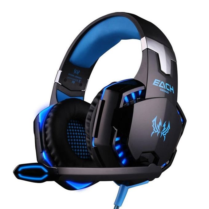 Buy Cross-border Indra G2000 Headphones Gaming Gaming PS4 Computer Subwoofer Luminous Wired Headphones Black Orange + Adapter Cable in Kumasi