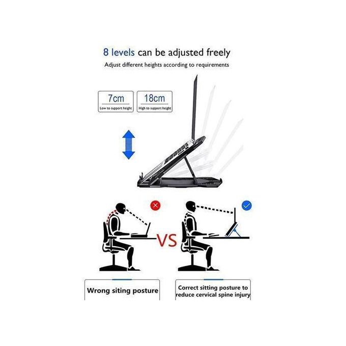 Black Laptop Stand with Mobile Phone Holder