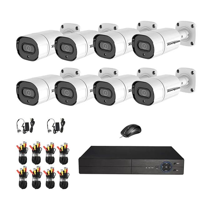 8-Channel CCTV Security Camera System - Black/White