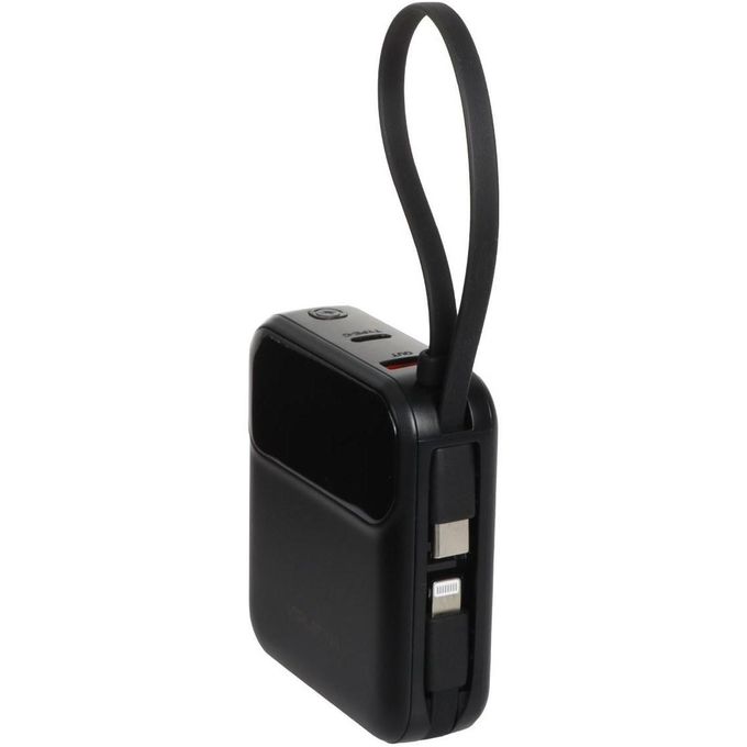 VIPLATINA VP16 10,000 mAh 22.5W Fast Charge Mini Power Bank (PD & QC 3.0) with Dual Charging Cables – Black