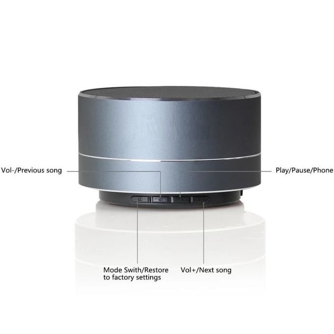 Compact Cylindrical Bluetooth Speaker – Black