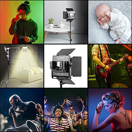 GVM Studio Led Light 800D-RGB – 2 Light Kit with Stand