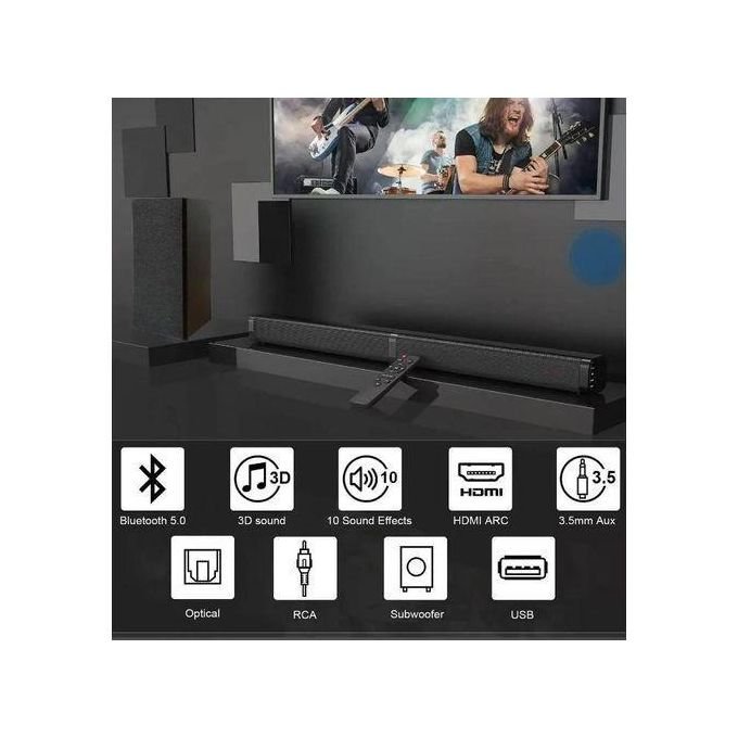 4000W – High-Power Wireless Built-In Subwoofer Soundbar – Black (UK Standard) in kumasi