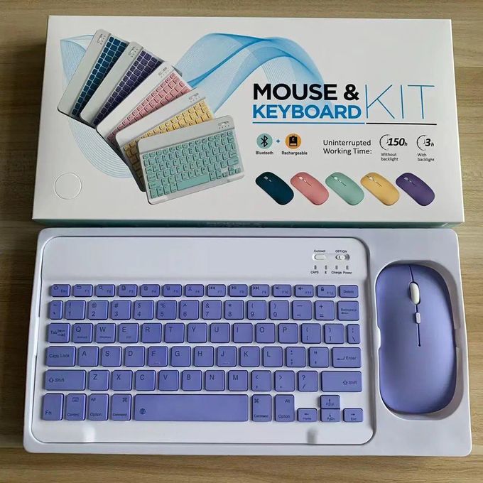 Multicolor Bluetooth Desktop Mouse and Keyboard Combo with 2.4GHz Wireless Portable Charging — product view 2