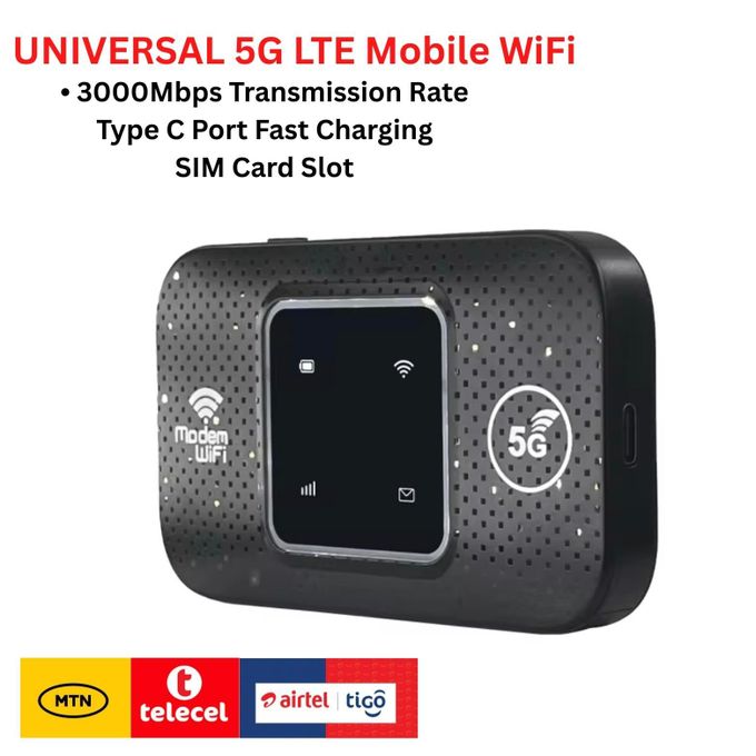 Portable 5G WiFi Router with SIM Card Slot for Travel Compatibility